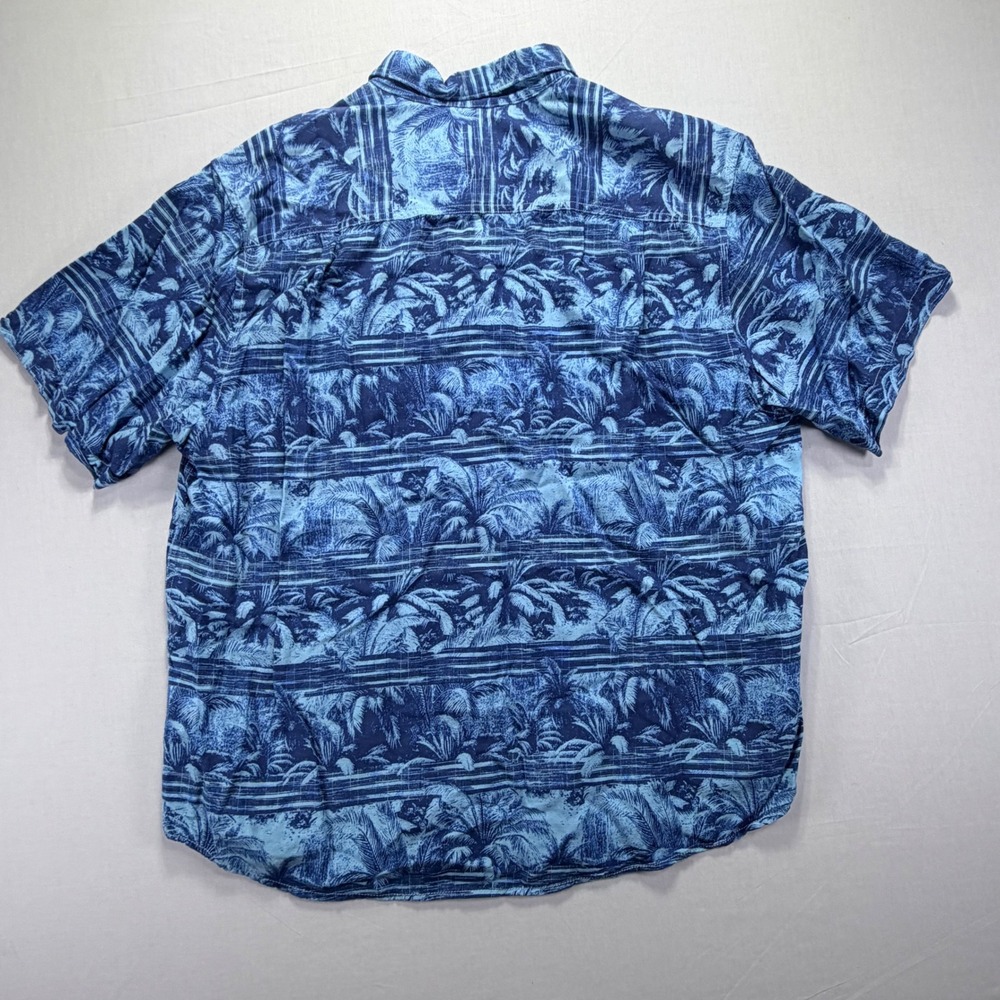 Tommy Bahama Men's Blue Palm Tree Print Short Sleeve Button‎ Up Shirt L/G - Picture 5 of 7
